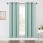 NICETOWN Blackout Window Curtains 70" L, 2 Panels, 34 inch, Aqua Blue, Grommet Top Room Darkening Thermal Insulated Vertical Window Drapes Modern for Flat/Apartment