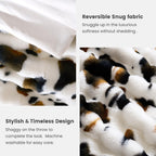 Cozy Bliss Cow Print Faux Fur Throw Blanket for Couch, Fuzzy Soft Plush Thick Bubble Blanket for Sofa Bedroom Living Room, 50x60 Inches