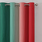 Estelar Textiler Red and Green Ombre Blackout Curtains 52Wx45L 2 Panels