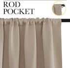 NICETOWN Blackout Curtains for Bedroom, Blackout Curtain Panels, Taupe, 1 Pair, 70 by 63-inch, Window Treatment Energy Saving Thermal Insulated Solid Rod Pocket Blackout Drapes/Draperies