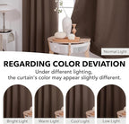 Deconovo Blackout Curtains, Thermal Insulated, W42 x L72 2 Panels, Back Tab, Machine Washable, Room-Darkening Drapes for Bedroom/Living Room Brown