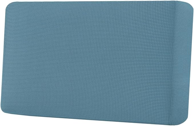H.VERSAILTEX Super Stretch Individual Seat Cushion Covers Sofa Covers Couch Cushion Covers Slipcover Sets Thick Jacquard Textured Twill Fabric (1 Piece Loveseat Cushion Cover, Storm Blue)