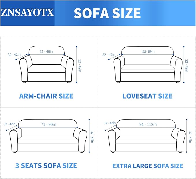 ZNSAYOTX 1 Piece Jacquard Chair Slipcovers for Living Room High Stretch Chair Covers with Arms Anti Slip Pets Friendly Couch Sofa Armchair Cover Furniture Protector (Small, Light Blue)