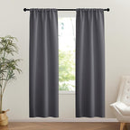 NICETOWN 1 Panel Door Curtain Privacy Thermal Insulated Noise Reducing Blackout French Door Rod Pocket and Ceiling Track Window Covering for Kitchen, Patio Front, Bedroom, Grey, 25" W x 72" L