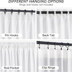 RYB HOME Pure White Velvet Curtains 96 inches for Bedroom - Luxury Light Reducing Vertical Drapes Simple Home Decoration for Sliding Door Living Room, W52 x L96, 2 Pieces