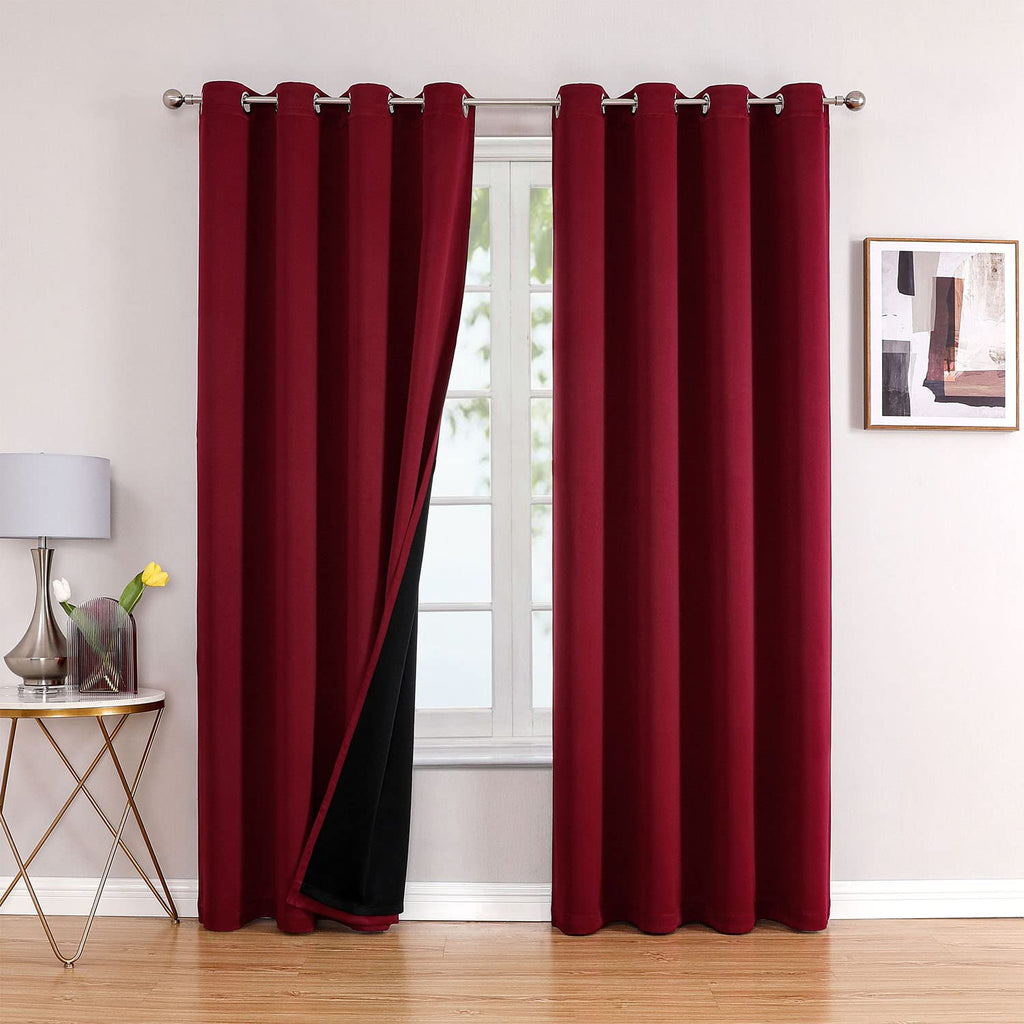 ChrisDowa 100% Blackout Curtains for Bedroom 102 Inches Long 2 Panels Set