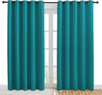 NICETOWN Blackout Draperies Curtains for Kids Room, Window Treatment Thermal Insulated Solid Grommet Blackout Drape Panels for Bedroom (Peacock Teal, Set of 2, 70 by 84 inches)