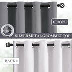 Yakamok Grey 100% Blackout Curtains 38x84 inch Long Gray Drapes-Bedroom