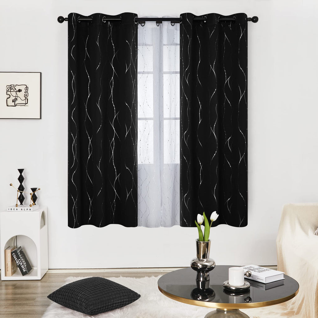 Deconovo Living Room Curtains 72 Inches Long, Blackout Curtains for Bedroom