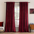 MIULEE Velvet Curtains 52x90 inches 2 Panels Burgundy Red Blackout Curtains