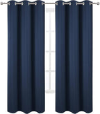 LEMOMO Navy Blue Blackout Curtains 34 x 84 Inch Length/Set of 2 Curtain Panels/Thermal Insulated Room Darkening Blackout Curtains for Bedroom