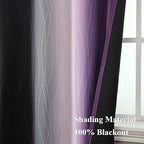 Estelar Textiler Black and Purple Ombre Blackout Curtains 54 Inch Length