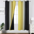 Estelar Textiler Black and Yellow Ombre Blackout Curtains 72 Inches Long