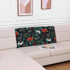 hyha Printed Couch Cushion Covers, Floral Sofa Covers Washable for Cushion Couch, Stretch Pattern Outdoor Cushion Covers for Patio Furniture with Elastic Bottom(Back Cover L, Christmas Botanical)