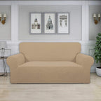 Easy-Going Stretch Oversized Loveseat Slipcover 1-Piece Sofa Cover Furniture Protector Couch Soft with Elastic Bottom for Kids Polyester Spandex Jacquard Fabric Small Checks Sand