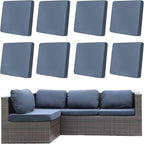 8Pcs Outdoor Cushion Covers, Patio Cushion Covers,Stretch Elastic Slipcovers, Replacement Washable & Reusable Furniture Protector for Patio Couch (Grey Blue,Cover Only)