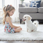 8x10 Area Rugs for Living Room,White Large Shaggy Carpet Plush Furry Rug