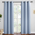 NICETOWN Vintage Blue Blackout Curtains 84 inches Length for Dining Room, 2 Panels, 34" Wide, Thermal Insulated Long Drapes for Window