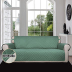 Easy-Going Reversible Couch Cover, 4 Seater Sofa, XX-Large Sofa, Cyan/Ivory