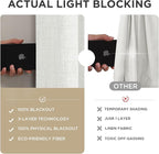 Joydeco Blackout Curtains for Bedroom - 100% Light Blocking 2 Panels Set White Drapes 42" W x 90" L, Thermal Insulated Room Darkening Curtains, Linen Textured for Living Room, Rod Pocket & Back Tabs