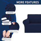Cupuamon 2026 New Stretch Chair Sofa Slipcovers Couch Cover for 1 Seater Furniture Protector Sofa Covers with Elastic Bottom Jacquard Fabric Small Checks for Pets, Kids - Navy