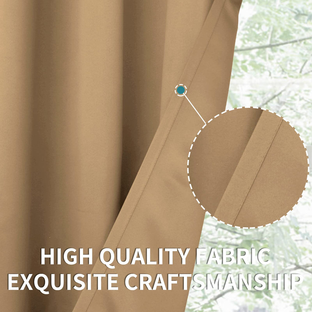 BGment Khaki Room Darkening Curtains 95 Inch for Living Room - 2 Panels