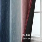 Navy Blue and Burgundy Red Ombre Blackout Curtains for Bedroom 72 Inch Long