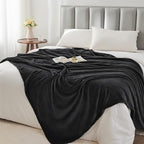 BEDELITE Fleece Blanket Black Full Blankets for Couch & Bed, Luxury Plush Cozy Fuzzy Blanket 84" x 90", Super Soft Warm Lightweight Throw Blanket for Travel Camping