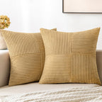 MIULEE Cream Yellow Decorative Throw Pillow Covers for Couch 18x18 Inch