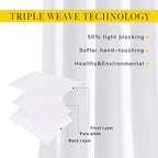 NICETOWN White Room Darkening Curtain Panels - Thermal Insulated Grommet 50% Room Darkening Window Drapes and Curtains for Bedroom/Basement (Set of 2, W37 x L54)
