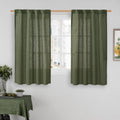 LAMIT Semi Sheer Window Linen Curtains 54 Inch Length, 34 x 54 Inch