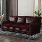 ANARACHON Leather Look Couch Cushion Covers Sofa Seat Slipcovers Sets Couches Furniture Protector for Sectional Armchair Loveseat Pets Kids Stretch Spandex Fabric (3 Cushion Sofa, Burgundy)