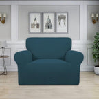 Easy-Going Stretch Oversized Chair Sofa Slipcover 1-Piece Couch Sofa Cover Furniture Protector Soft with Elastic Bottom for Kids Spandex Jacquard Fabric Small Checks Deep Teal