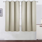 LEMOMO Light Beige Blackout Curtains 40 x 63 Inch Length/Set of 2 Curtain Panels/Thermal Insulated Room Darkening Blackout Curtains for Bedroom
