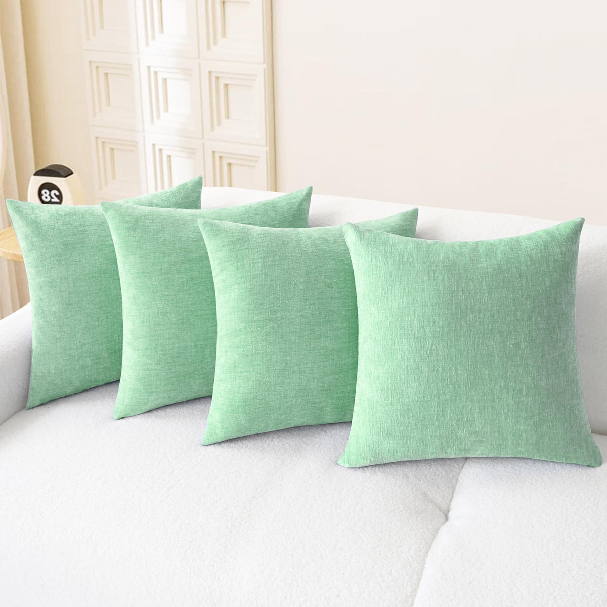 CaliTime Decorative Couch Throw Pillow Covers 18 X 18 Inches Baby Blue