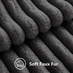 decorUhome Fall Faux Fur Throw Pillow Covers 16x16 Set of 2 Dark Grey