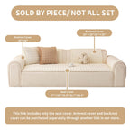 MDSASFD Velvet Couch Covers for Dogs, Dog Sectional Couch Covers, Pet Couchs Cover for 3-4 Seater, Couchs Protector for Dogs, Sectional Sofa Cover for Pet Washable(1PC,Beige White,27.6"×82.7")