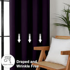 Simplebrand Ava Blackberry Short Blackout Curtains for Bedroom 54 Inches Long 2 Panels Set, Solid Thermal Insulated, Energy Saving Window Treatment Curtains Blackout Drapes, W40 x L54 Inch, Blackberry