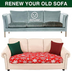 Smiry Printed Couch Cushion Covers, Stretch Soft Couch Covers for Sofa, Washable Non-Slip Sofa Slipcover Furniture Protector for Indoor and Outdoor (1 Pack, Red with White)