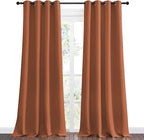 NICETOWN Burnt Orange Blackout Extra Long Curtains for Sliding Door, 55 by 120, 2 Pieces, Blocking Out Sunlight Window Treatment Modern Design Grommet Curtain Panels for Dining Room