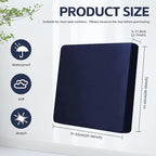 8Pcs Outdoor Cushion Covers, Patio Cushion Covers,Stretch Elastic Slipcovers, Replacement Washable & Reusable Furniture Protector for Patio Couch (Navy Blue,Cover Only)