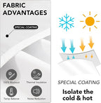 Deconovo Blackout Curtains for Bedroom & Nursery, Thermal Insulated Drapes, Back Tab & Rod Pocket, Noise Reducing, Energy Saving Room Darkening for Living Room White 52W x 63L Inch