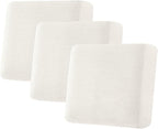H.VERSAILTEX Super Stretch Individual Seat Cushion Covers - Sofa & Couch Cushion Slipcover Sets - Thick Jacquard Textured Twill Fabric (3 Piece XL, Porcelain White)