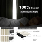 95 Inches Length Cream Colored Custom Blackout Linen Curtains Ivory Cream Pinch Pleated Noise Cancelling Curtains with Pin Hooks for Traverse Burlap Viral Drapes 2 Panels for Living Room Bedroom