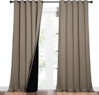 NICETOWN Taupe Full Shade Curtain Panels, Pair of Energy Smart & Noise Blocking Out Blackout Drapes for Dining Room Window, Thermal Insulated Guest Room Lined Window Dressing(Taupe, 62 x 84 inch)