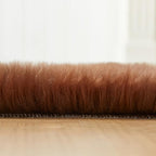 EasyJoy Ultra Soft Fluffy Shaggy Area Rug Faux Fur Rug Chair Cover Seat Pad Fuzzy Area Rug for Bedroom Floor Sofa Living Room (2 x 4 ft Rectangle, Coffee)