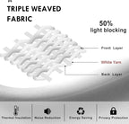 DWCN White Curtains for Living Room Thermal Insulated, 50% Light Blocking Curtains for Bedroom, Dining Room Window, W 42x L 72 Inch, Set of 2 Rod Pocket Curtain Panels