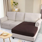 H.VERSAILTEX Super Stretch Individual Chaise Cover Sectional Couch Covers for L Shaped Sofa Both Left/Right Featuring Thick Jacquard Textured Twill Fabric (1 Piece Chaise Cover Large, Chocolate)