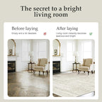 Double Layers 8x10 Area Rugs for Living Room- Upgraded Removable(Upper Layer+Lower Layer) Washable Area Rugs for Bedroom,Dining Room- Large Vintage Carpets with Cushioned Pad for Home Office
