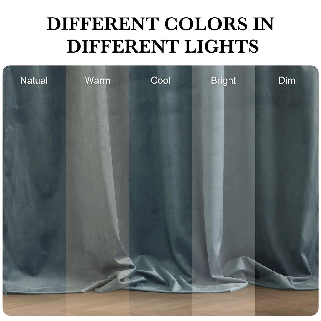 RYB HOME Velvet Curtains 102 inches Long, Extra Long High Ceiling Curtains